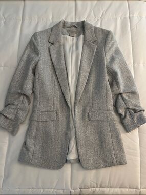 H&M Light Gray Herringbone Blazer